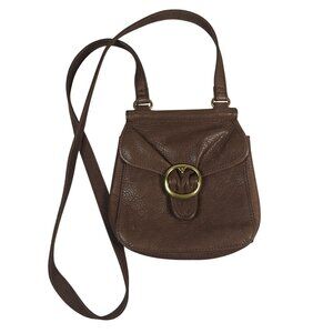 Vintage Fossil Brown Pebbled Leather Crossbody Bag